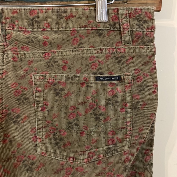Maison Scotch Floral Print Corduroy Pants Size 31 - Picture 10 of 16